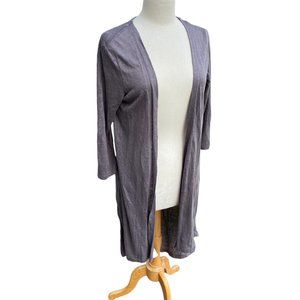 Rachel Zoe 100% Linen Open Duster Longline Cardigan Taupe Coastal Lagenlook Sz S